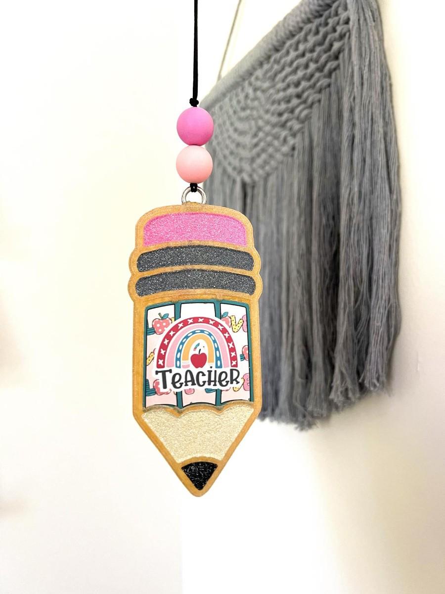 Teacher pencil car freshie