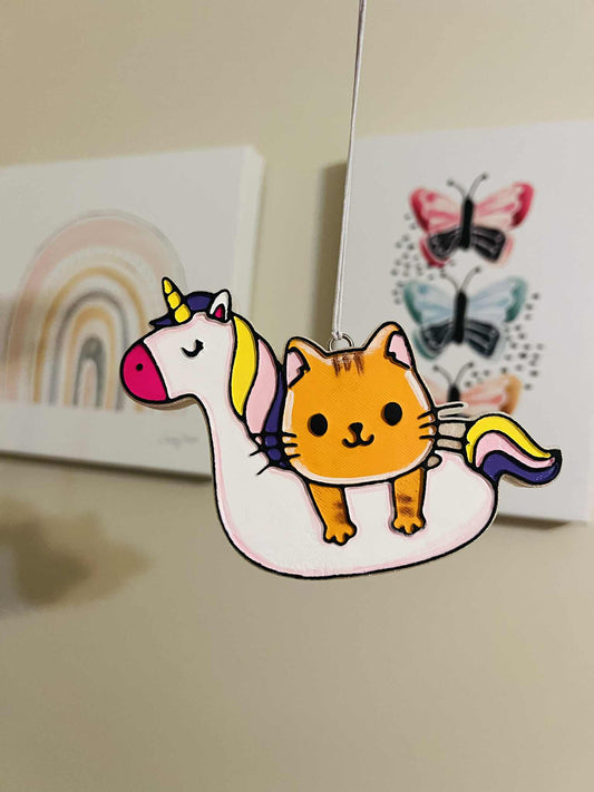 Unicorn floaty with cat