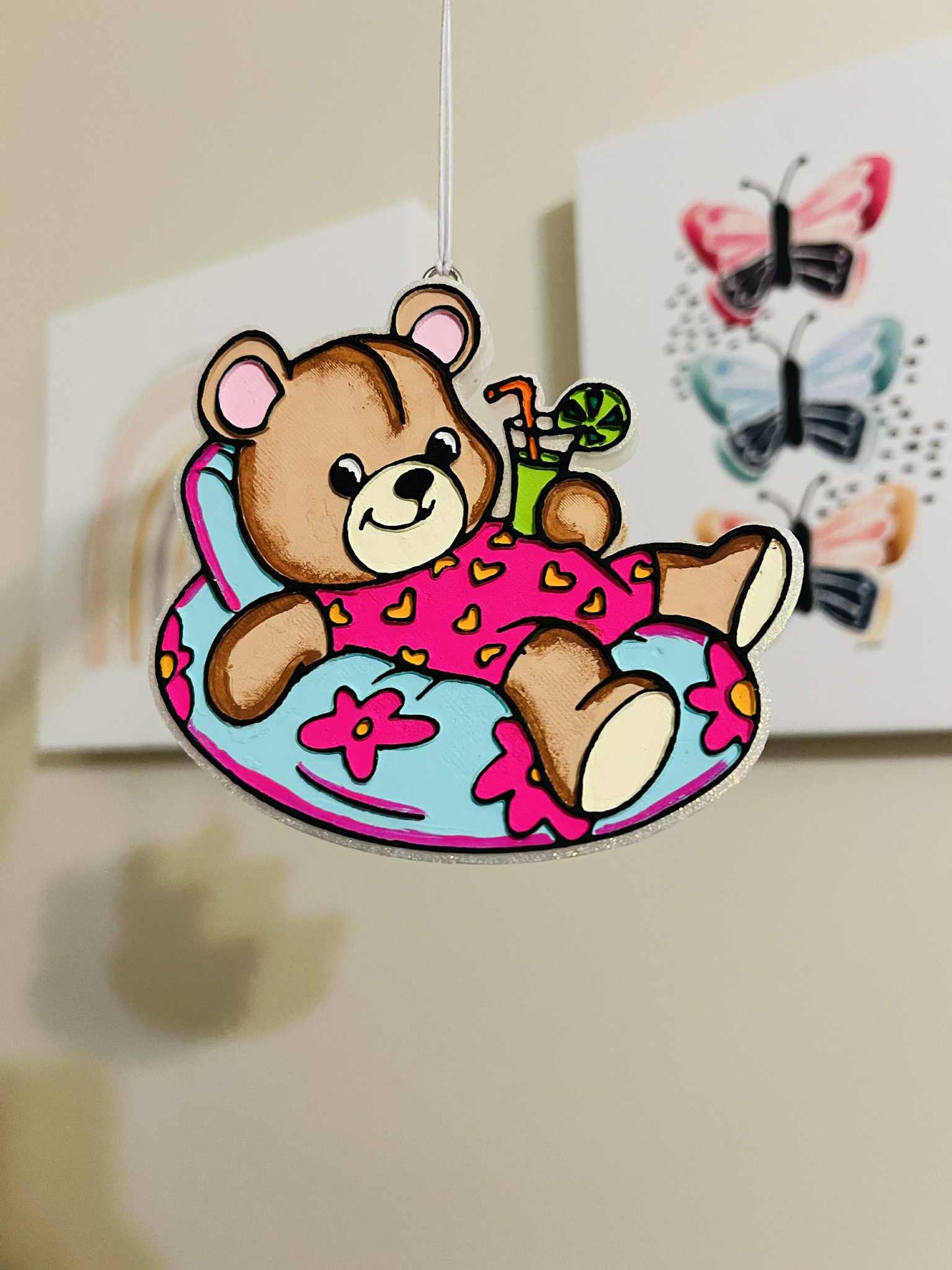 Bear on float car freshie