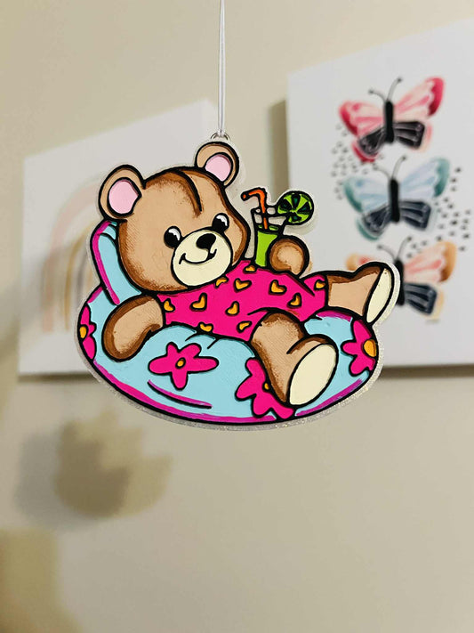 Bear on float car freshie